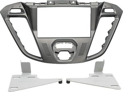 Radioblende kompatibel mit Ford Transit Custom Tourneo Custom (FCC) (FAC) 2-DIN matt silber ab Bj. 11/2012