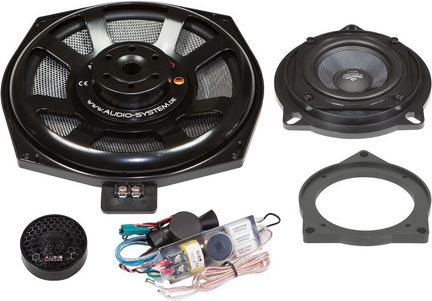 Audio System Lautsprecher Einbau Set kompatibel mit BMW E F 200mm 3-Wege Teil-Aktiv System Komponentensystem X 200 BMW PLUS EVO