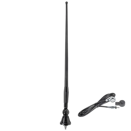 tomzz Audio 40cm Gummiantenne AM FM ohne Verstärker schwarz adaptiert auf DIN (m)