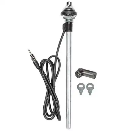 tomzz Audio Kotflügel Teleskopantenne AM FM ohne Verstärker Edelstahl-Optik adaptiert auf DIN (m)