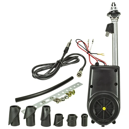 Universal Motorantenne FM AM Anschluss DIN Stecker (M) verchromte Teleskope 5 teilig kompatibel mit z.B. Mercedes Opel BMW