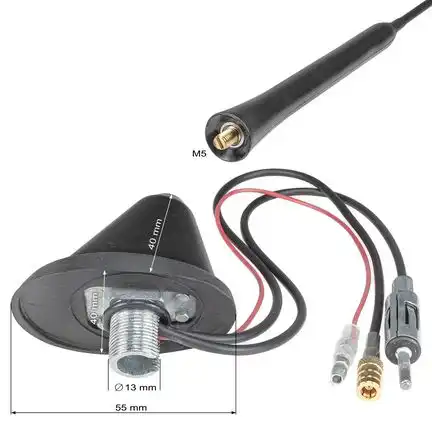 Dach Antenne kompatibel mit Ford Focus Mondeo KA Kuga Fiesta passiv  Stablänge ca 40cm