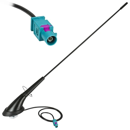 Fakra Dachantenne im 16V Design mit Verstärker kompatibel mit Opel Renault Nissan Mercedes stark angewinkelt 28 Grad Stab 40cm