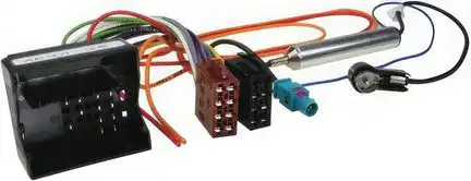 11111ACV Autoradio Adapter Kabel kompatibel mit Peugeot Citroen Fiat Toyota Lancia Alfa Romeo mit Phantomeinspeisung auf ISO (m) adaptiert von Quadlock auf ISO (m)