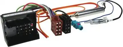 11111Autoradio Adapter Kabel kompatibel mit Peugeot Citroen Fiat Toyota Lancia Alfa Romeo mit Phantomeinspeisung auf DIN (m) adaptiert von Quadlock auf ISO (m)
