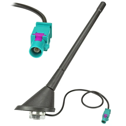 tomzz Audio Fakra Antenne Dachantenne kompatibel mit Audi Skoda VW im 16V Design mit Verstärker 72 Grad Stab 17.5cm