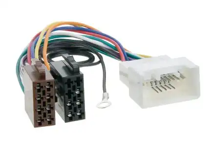 11111Autoradio Adapter Kabel kompatibel mit Mitsubishi Fiat Peugeot Citroen ASX Lancer L200 Montero Outlander Pajero PVR Space Star Shogun Fullback 4007 C4 ohne Amplifier mit 20 Pin Stecker adaptiert auf ISO (m)