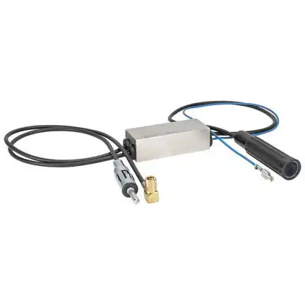 DAB+ AM FM Antennen Splitter kompatibel mit Alpine Blaupunkt Clarion Pioneer Kenwood Sony JVC Adapter für passive Antennen adaptiert von DIN (f) auf DIN (m) / SMB (f)