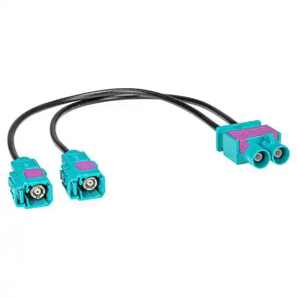 Doppel Fakra Antennenadapter kompatibel mit Audi Seat Skoda VW Stecker auf 2x Fakra Kupplung (F)