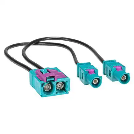 Doppel Fakra Antennenadapter kompatibel mit Audi Seat Skoda VW 2x Fakra (m) Stecker auf Doppel Fakra Kupplung (F)