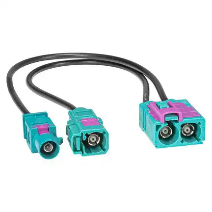 Doppel Fakra Antennenadapter kompatibel mit Audi Seat Skoda VW Mercedes Kupplung auf 1x Fakra Stecker und 1x Fakra Buchse