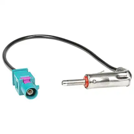 Fakra (M) Antennenadapter kompatibel mit Audi Seat Skoda VW BMW Citroen Dacia Fiat Ford Mercedes Opel Peugeot Renault Stecker auf 90 Grad DIN (M) Stecker