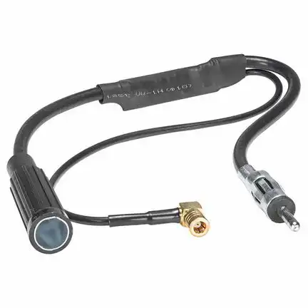 Auto Radio DAB+ UKW FM AM Antenne Splitter Adapter SMB Buchse + DIN Stecker auf DIN Kupplung kompatibel mit Alpine Blaupunkt Clarion Pioneer Kenwood Sony JVC Panasonic