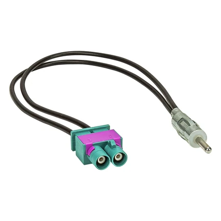 Doppel Fakra (M) Antennenadapter kompatibel mit Audi Seat Skoda Fiat Mercedes Peugeot VW Stecker auf DIN (M) Stecker 150 Ohm