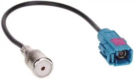 11111ACV Antennenadapter kompatibel mit Audi BMW Seat Skoda VW Mercedes Ford Fiat adaptiert von Fakra (f) auf ISO (f)