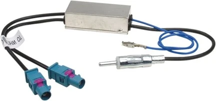 ACV Antennenadapter kompatibel mit Audi Seat Skoda VW Citroen Peugeot Opel Phantomspeisung u. Diversity ab Bj. 2002 adaptiert von 2 x Fakra (m) auf DIN (m)