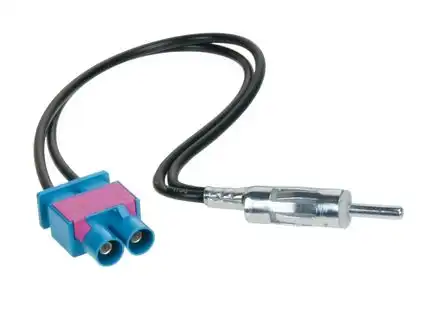 ACV Antennenadapter kompatibel mit Audi Seat Skoda Fiat Mercedes Peugeot VW adaptiert von Doppel-Fakra (m) auf DIN (m)