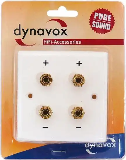 Dynavox Lautsprecher-Wand-Anschlußblende weiß / 4 x Bananen-Kupplung 