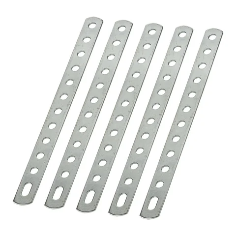 tomzz Audio Lochstreifen Flachverbinder aus Metall (5 Stück) 192 x 16mm