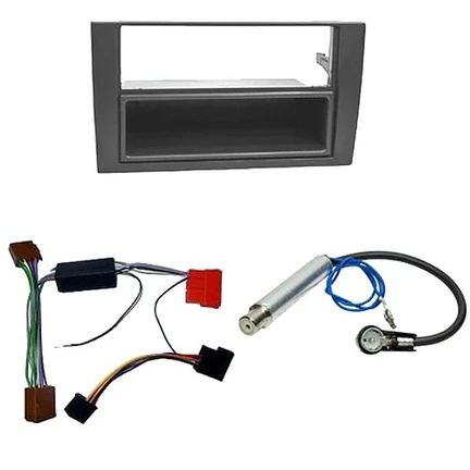 Radioeinbauset kompatibel mit Audi A4 (8E) 1-DIN mit Fach schwarz ab Bj. 11/2000