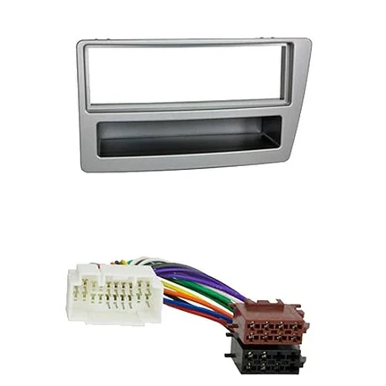 Radioeinbauset kompatibel mit Honda Civic 1-DIN mit Fach silber bis Bj. 2003 mit automatischer Klima