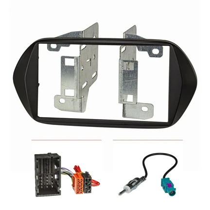 Doppel DIN Radioblende Set kompatibel mit Fiat Tipo ab 2016 inkl. Radioadapter ISO Fakra Antennenadapter