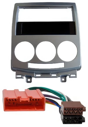 Radioeinbauset kompatibel mit Mazda 5 1-DIN mit Fach silber bis Bj. 2010