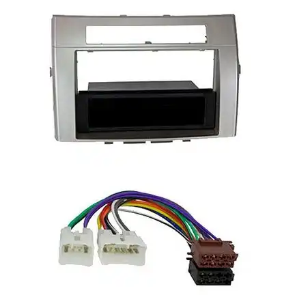 Radioeinbauset kompatibel mit Toyota Corolla Verso 1-DIN mit Fach silber Bj. 2004 - 2009