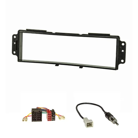 Radioblende Set kompatibel mit Kia Picanto schwarz SA 2008- 2011 mit Radioadapter ISO Antennenadapter