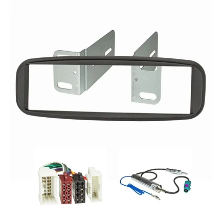 Radioblende Set kompatibel mit Renault Clio IV X98 ab Bj.2012 mit Radioadapter ISO Fakra Antennenadapter Phantomeinspeisung DIN