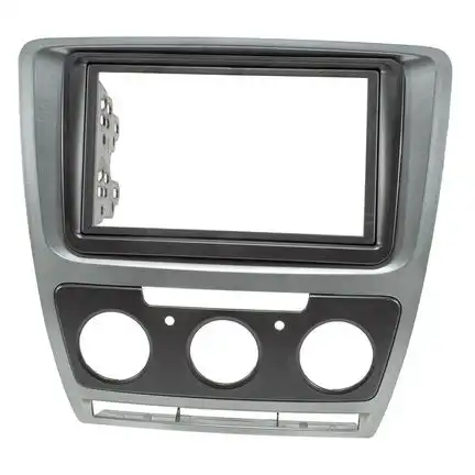 Doppel DIN Radioblende kompatibel mit Skoda Octavia 1Z silber/schwarz Facelift man. Klima Version 2