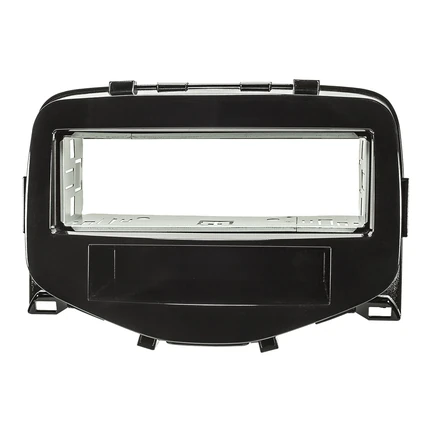 Radioblende Metallschacht kompatibel mit Toyota Aygo Citroen C1 Peugeot 108 ab 2014 Piano schwarz