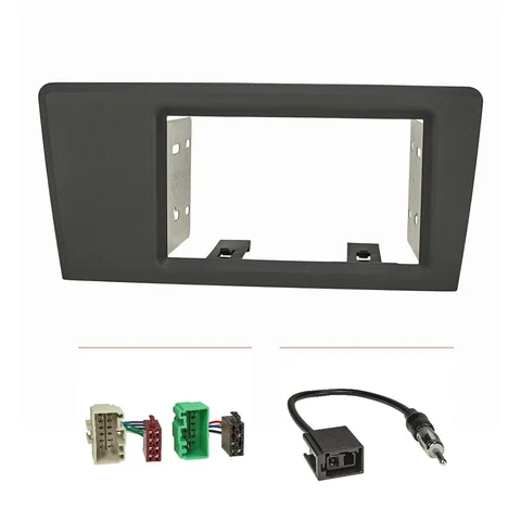 11111Doppel DIN Radioblende Set kompatibel mit Volvo S60 S70 C70 V70 dunkelgrau mit Einbaukit Radioadapter ISO GT5 Antennenadapter DIN
