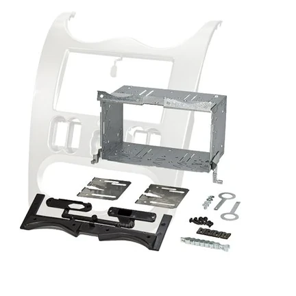 Radioblende kompatibel mit Dacia Duster Logan Sandero 2-DIN hellsilber ab Bj. 2011