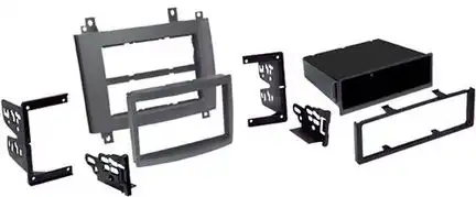 11111Radioblende kompatibel mit Cadillac CTS SRX 2-DIN-Set mit Fach grau 