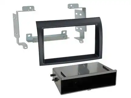 11111Radioblende kompatibel mit Citroen Jumper (250) 2-DIN mit Fach schwarz ab Bj. 2006
