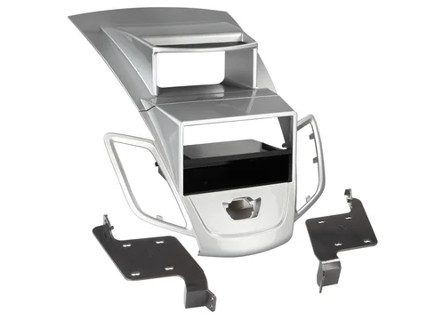 11111Radioblende kompatibel mit Ford Fiesta (JA8) 2-DIN mit Fach mit Display silber Bj. 10/2008 - 01/2013
