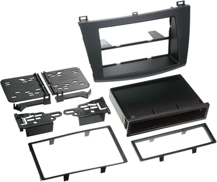 ACV Doppel DIN Radioblende kompatibel mit Mazda 3 (BL) mit Fach schwarz Bj. 04/2009 - 10/2013