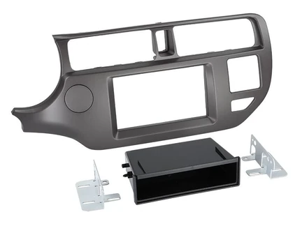 ACV Radioblende kompatibel mit Kia Rio (UB) 2-DIN mit Fach anthrazit Bj. 09/2011 - 03/2015