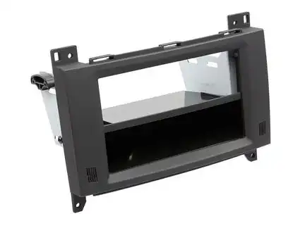 11111Radioblende kompatibel mit Mercedes A-Klasse B-Klasse Vito (W169) (C169) (T245) (W447) 2-DIN mit Fach rubbertouch schwarz