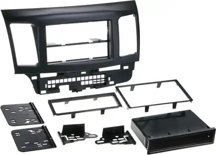 11111Radioblende kompatibel mit Mitsubishi Lancer (CYO) 2-DIN mit Fach schwarz ab Bj. 2007