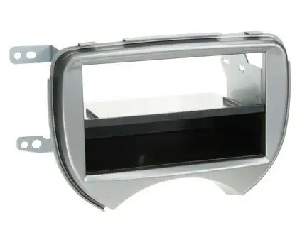 11111Radioblende kompatibel mit Nissan Micra (K13) 2-DIN mit Fach silber Bj. 11/2010 - 08/2013