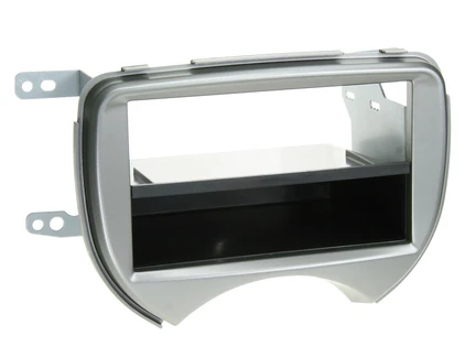 ACV Radioblende kompatibel mit Nissan Micra (K13) 2-DIN mit Fach silber Bj. 11/2010 - 08/2013