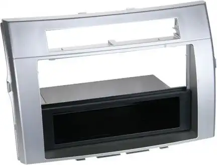 11111Radioblende kompatibel mit Toyota Corolla Verso (ZER) (ZZE) (R1) 2-DIN mit Fach silber Bj. 04/2004 - 03/2009