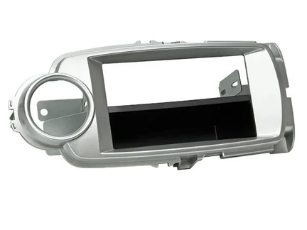 ACV Radioblende kompatibel mit Toyota Yaris (XP13) 2-DIN mit Fach silber Bj. 10/2011 - 07/2014