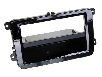 11111Radioblende kompatibel mit VW diverse Modelle 2-DIN mit Fach Piano Lack schwarz ab Bj. 2003