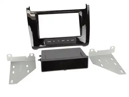 11111Radioblende kompatibel mit VW Polo (6C) (6R) 2-DIN mit Fach Piano Lack schwarz ab Bj. 04/2014