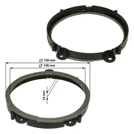 11111Lautsprecher Adapterringe kompatibel mit Renault Twingo 2 Twingo 3 Clio 3 adaptiert auf 165er Lautsprecher