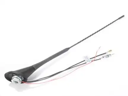 1111138cm Dachantenne DAB DAB+ AM FM mit Verstärker 56 Grad adaptiert auf DIN (m) SMB (f)