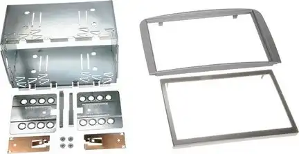 11111Radioblende kompatibel mit Alfa 147 GT (937) 2-DIN-Set silber bis Bj. 2010